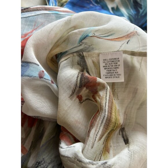 Milly Tropical Parrot Print Cotton Silk Shirt - Picture 10 of 10